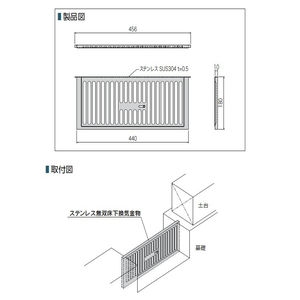 ステンレス無双床下換気金物