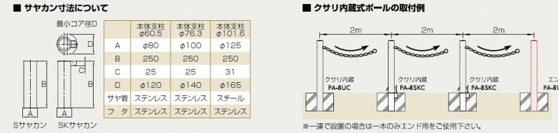 ピラー 固定式