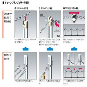 チェーンクランプピラー 差込式カギ付