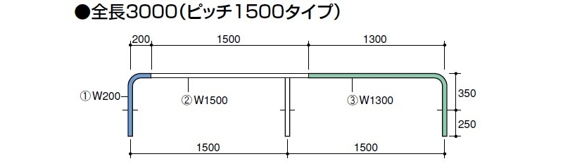 ジョイント式 自転車アーチ 中間支柱