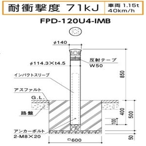 インパクトボラード　インパクトスリーブ　スチール製　φ114.3