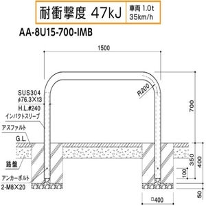 インパクトアーチ　インパクトスリーブ　ステンレス製　φ76.3