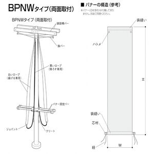 フラッグポール(バナーポール)両面取付　 埋込式