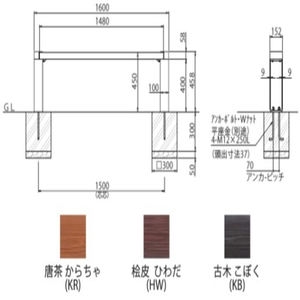 ベンチ　縁　ベース式　1ユニットタイプ