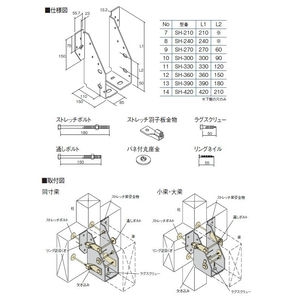 ストレッチ梁受金物