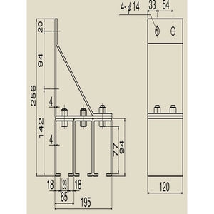 #4(塗装)スチール 4号横継受三連