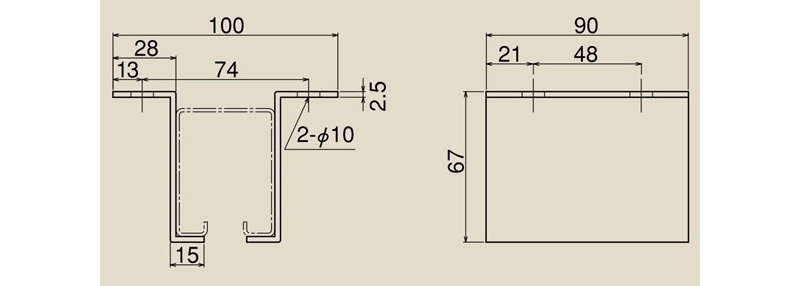 #3ステンレス　3号L型天井継受