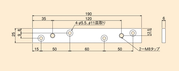 スライデックス　オプション部品　木製ドア用プレート（水平）