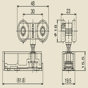 インテリアドアハンガー　SD7ブラケット付複車