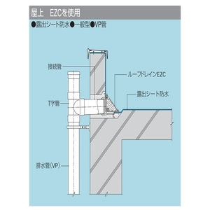 鋳鉄製ルーフドレン　一般型　アスファルト・シート防水用　よこ引き　ねじ込み式