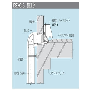 ステンレス鋳鋼製ルーフドレン　融雪型　打込型　アスファルト・シート防水用　よこ引き　ねじ込み式