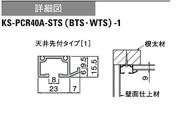 ピクチャーレールのみ（天井後付タイプ「1」）