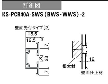 ピクチャーレールのみ（壁面後付タイプ「2」）