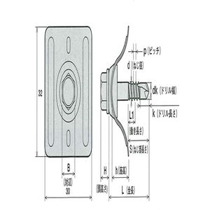 ジャックポイント SUS410ステンレス ストッパー付ヘックス(スーパーパシペート)<SUS304ステンレス波型座金/専用パッキン付>「6カク」100本入