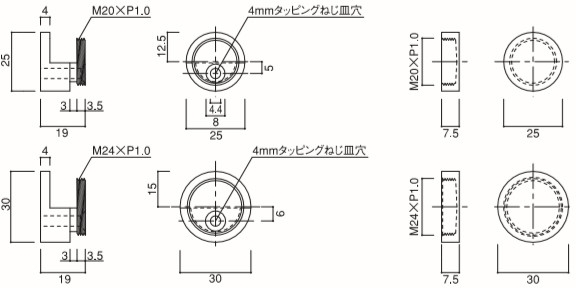 PAシリーズ　PA-AN-2　ストレート用　材質：真鍮