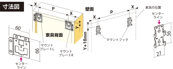 ウォールマウント　32025