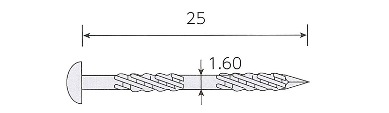斜めプラ連結釘 内装木下地用 ステンレス スクリング 丸頭　1箱=20巻