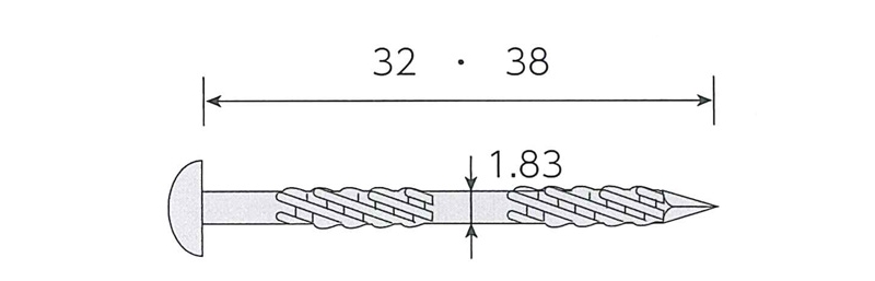斜めプラ連結釘 内装木下地用 ステンレス スクリング 丸頭　1箱=20巻