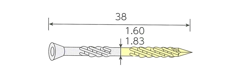 斜めプラ連結釘 内装木下地用 三価ユニクロ＋ネイルコート スクリング フロアー　1箱=20巻