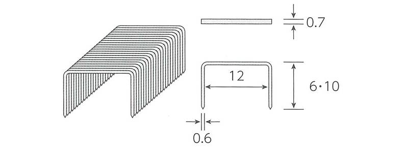 ハンマー・ガンタッカー用ステープル(WT6M)