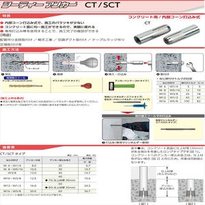 シーティーアンカーCTタイプ（ミリねじ）　スチール製三価クロメート処理