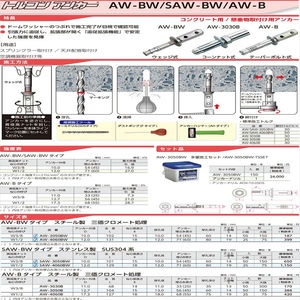 トルコンアンカーAW-BWタイプ　スチール製三価クロメート処理