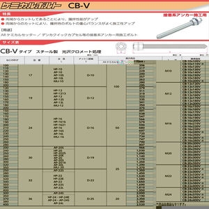 ケミカルボルトCB-Vタイプ　スチール製光沢クロメート処理