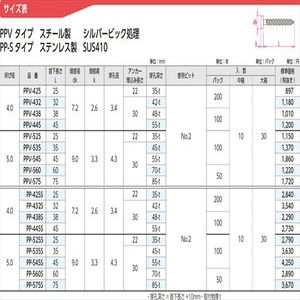 Pレスアンカー　PPVタイプ　スチール製シルバービック処理