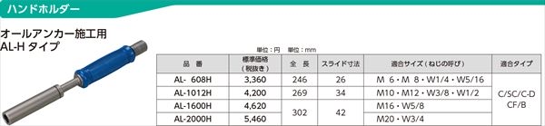 ハンドホルダーAL-Hタイプ　オールアンカー施工用