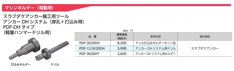 アンカーDHシステムPDF-DHタイプ　スラブダケアンカー施工用