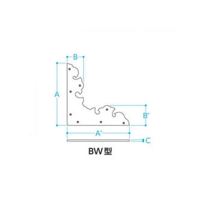 隅金物BW型　真鍮製　1組4枚入り