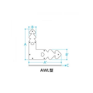 隅金物AWL型　真鍮製　1組4枚入り