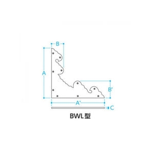 隅金物BWL型　真鍮製　1組4枚入り