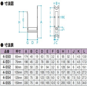 ローラ付貫抜（受け）　鉄