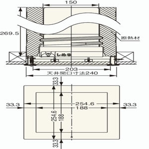 高気密型天井点検口（セット梱包品）在来軸組用　寒冷地高断熱タイプ
