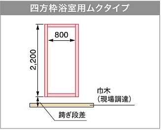 抗菌樹脂枠　四方枠浴室用ムクタイプ