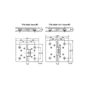 TTS　ガラスドア用蝶番　Cタイプ（ガラス取付用）　■強化ガラス用　31900