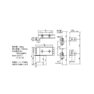 TTSグラビティー蝶番（強化ガラス用）（2枚1組）　31931