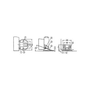 FTC-60型　面付型フラット戸当り(キャッチ機能付)　78481