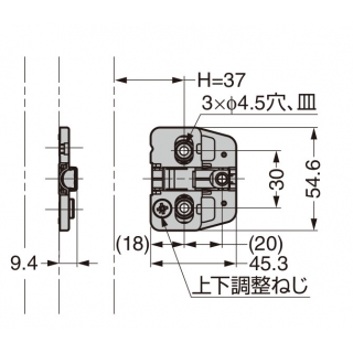 150-P4W-30TH型（3点止）　150シリーズ取付座金　800023236