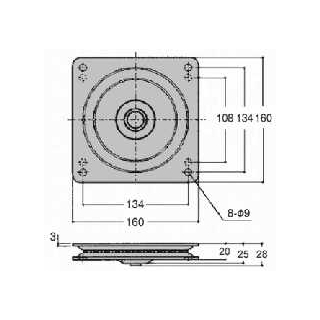 NN200LA型　椅子用回転盤　重量用　耐荷重250kg　62819