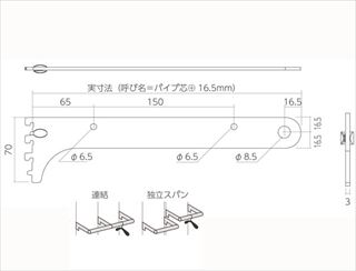 「シューノ19」ハンガーブラケット内々Φ25用