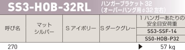 「シューノ32」ハンガーブラケットオーバーハング用Φ32（左右セット）