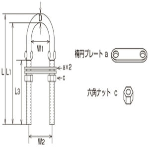 【バラ単位】Uボルト C型