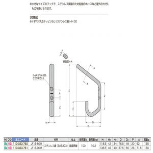 ステンレス鋼製ジャンボフック