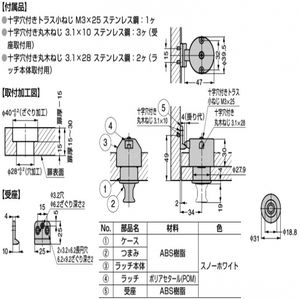 プッシュラッチ　PKL07型　プッシュつまみ