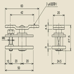 インテリアドアハンガー　SD15下吊元金具