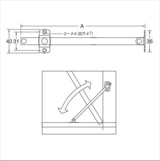 ステンレス製平角棒ステー