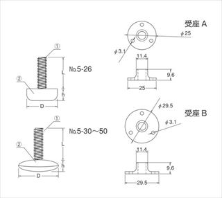 No.5 アジャスタープラパート（受座付）