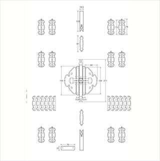 仏間用金具(五分巾)12枚蝶番付　NO.6